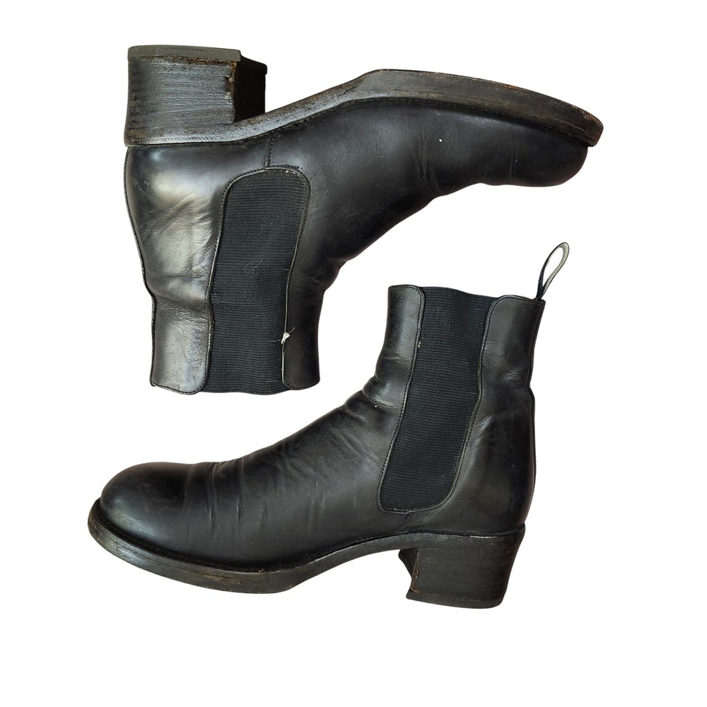Free Lance Classics Black Leather Chelsea Boots Block Heel Made in France 38/8